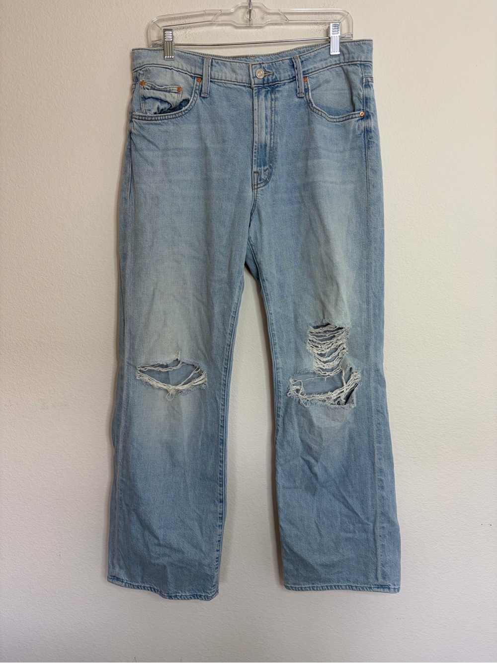 MOTHER Mid Rise Rambler Zip Flood Ripped Off Jeans - Picture 2 of 8